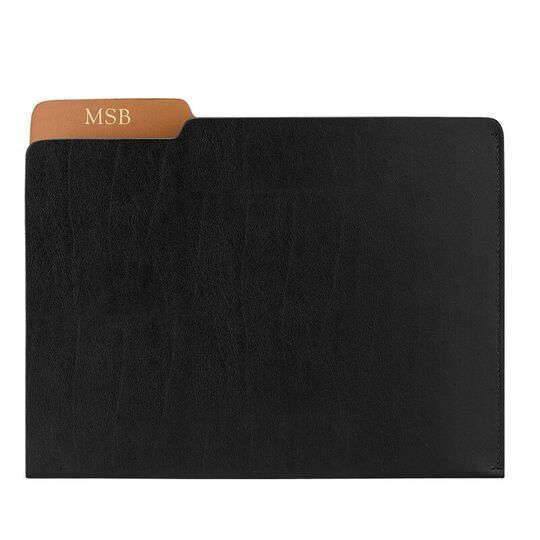 Personalized Black Bonded Leather File Folder